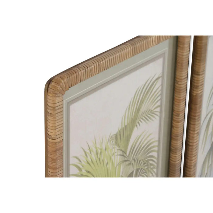 Painting Home ESPRIT Green Natural Palms Tropical 40 X 2,5 X 60 CM (4 Units) - Декорация и Осветление<<<Дом