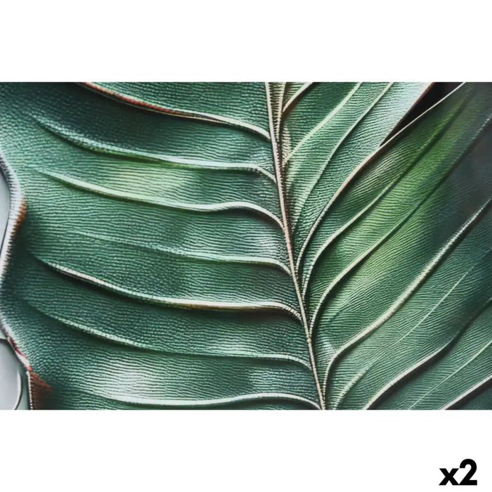 Painting Home ESPRIT Green Palms Tropical 80 x 3,5 x 120 cm (2 Units) - Картини и плакати<<<Декорация и