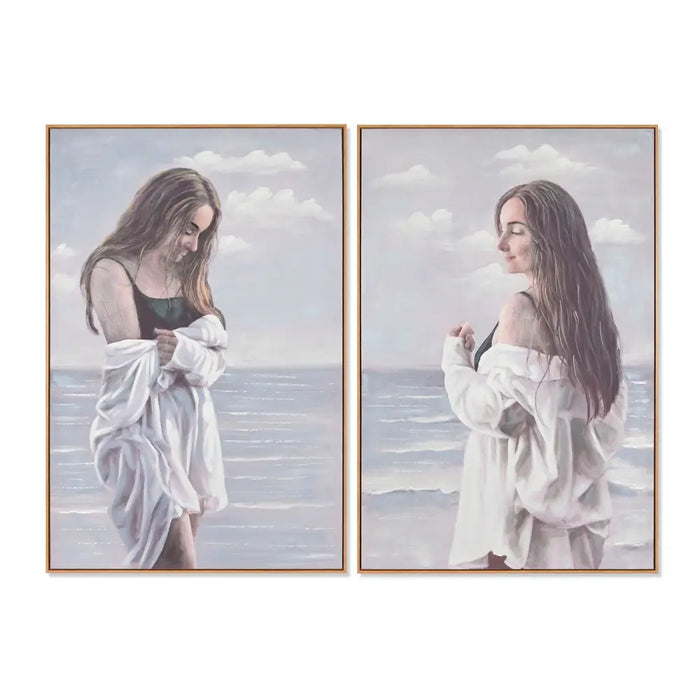 Painting Home ESPRIT Lady Mediterranean 80 x 3,5 x 120 cm (2 Units) - Декорация и Осветление<<<Дом