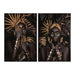Painting Home ESPRIT Modern African Woman 80 x 3,5 x 120 cm (2 Units) - Декорация и Осветление<<<Дом