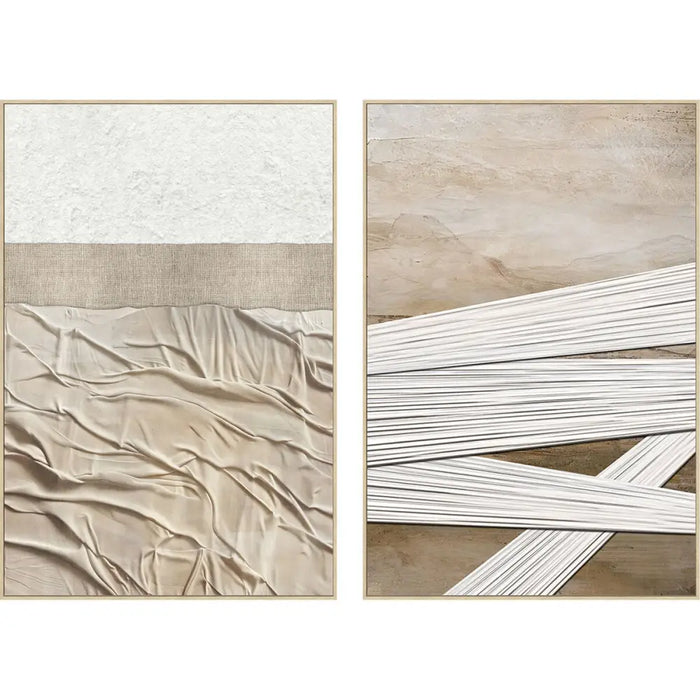 Painting Home ESPRIT White Beige Modern Urban (2 Units) - Декорация и Осветление<<<Дом Градина<<<BigBuy&&&Картини и