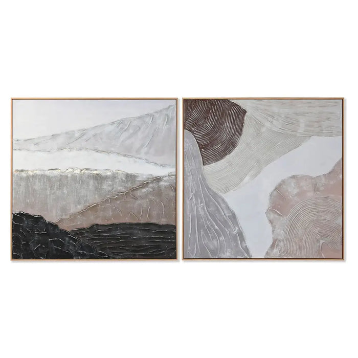 Painting Home ESPRIT Wood Canvas 123 x 4,3 x 123 cm 122,6 X 4,3 X 122,6 CM - Декорация и Осветление<<<Дом