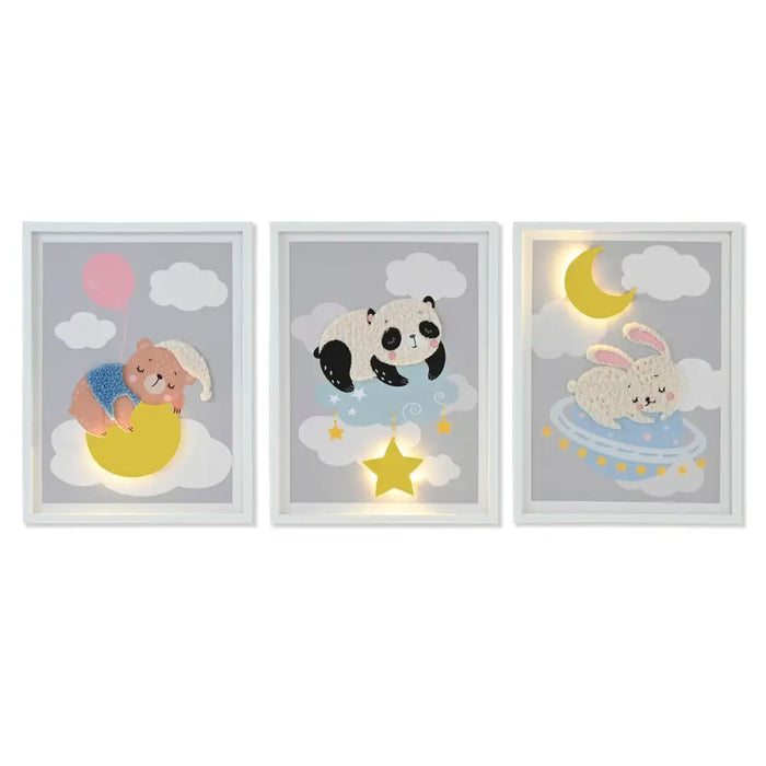 Painting Home ESPRIT Yellow Grey Children’s 30 x 1,8 x 40 cm (4 Units) - Декорация и Осветление<<<Дом