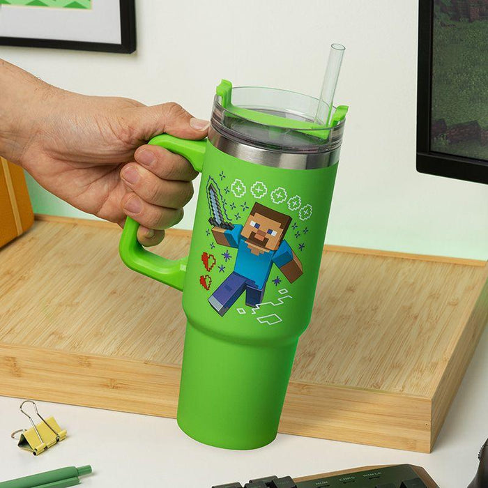 Paladone glass: Minecraft - Green 900ml Multiway Travel Cup Stra, PP14600MCF