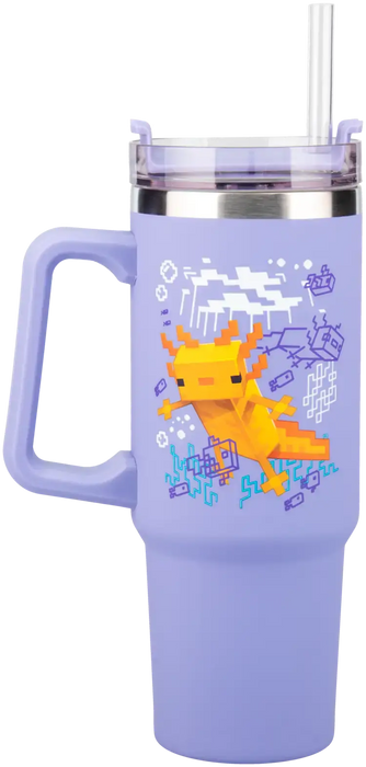 Paladone Cup: Minecraft - Purple 900ml Multiway Travel Cup Straw, PP14948MCF