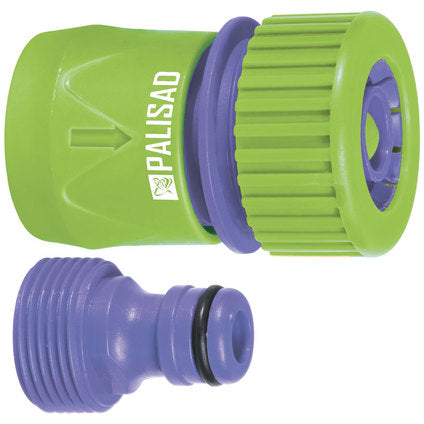 QUICK COUPLING WITH STOP VALVE FOR HOSE 3/4" PALISAD 657558