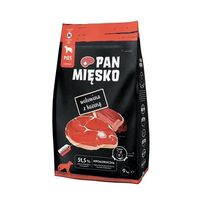 PAN MIĘSKO Beef with goat M - dry dog food - 9kg