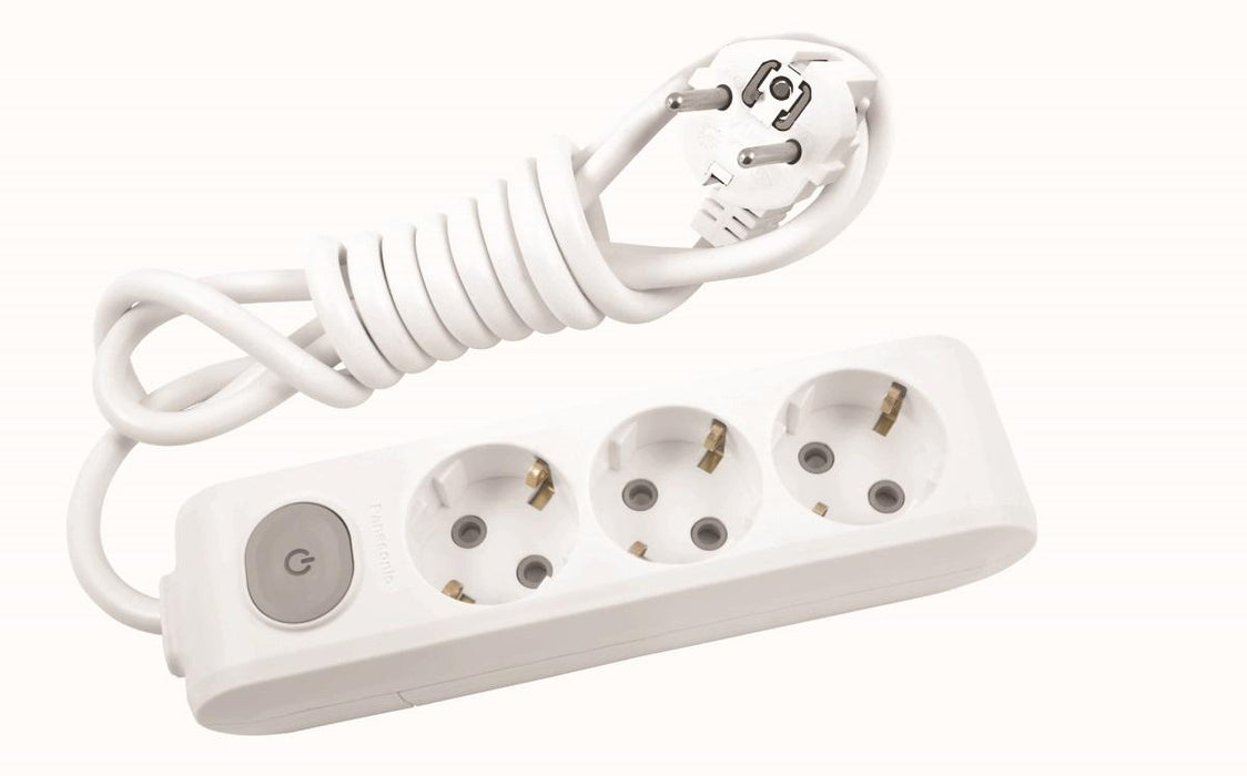 SPLITTER 3 SOCKETS 5M WITH KEY WHITE