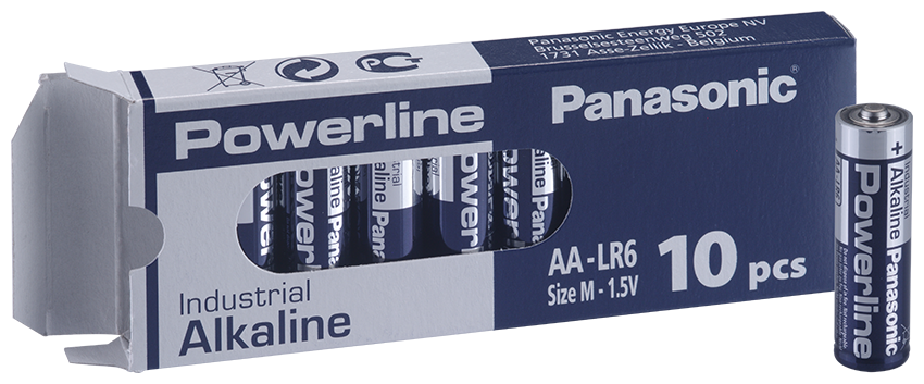 Alkaline batteries industrial LR6 AA 1.5V 10PK INDUSTRIAL Powerline PANASONIC