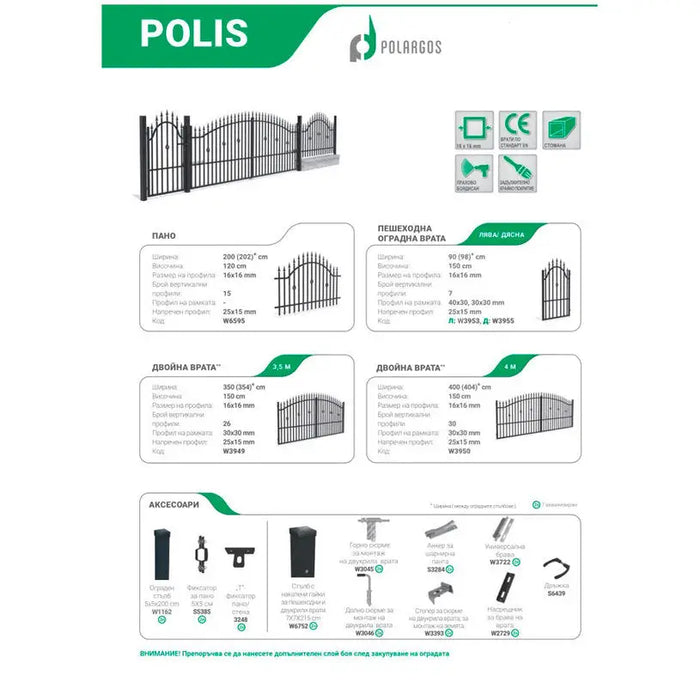 PANEL FIXER POLIS POLARGOS POLS5116 - Аксесоари за пана врати мрежи и покривала<<<Мрежи и огради<<<Градина<<<Praktiker