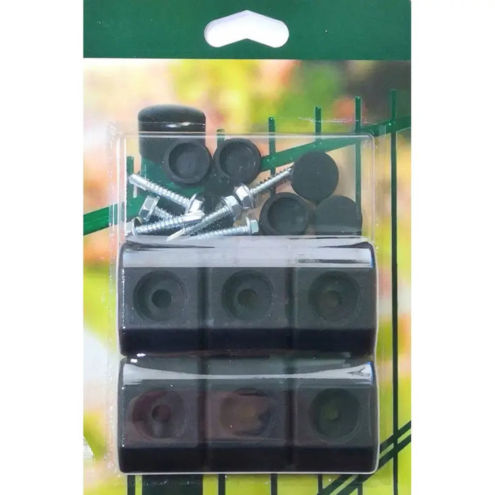 PANEL FIXTURE WITH SCREW FOR FENCE POST 6PCS 8761 - Аксесоари за пана врати мрежи и покривала<<<Мрежи и
