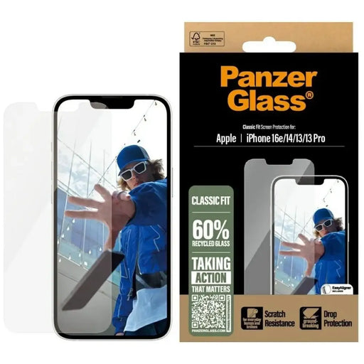 PanzerGlass Classic Fit Tempered Glass for iPhone 16e - Clear - Cell phone tempered glass<<<HurtelXML