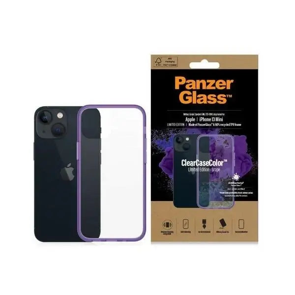 PanzerGlass ClearCase antibacterial Military Grade certified case for iPhone 13 mini - transparent purple - Cell phone