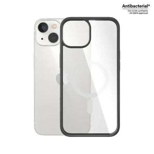 PanzerGlass ClearCase case with MagSafe antibacterial for iPhone 14 / 15 / 13 - transparent and black - Cell phone