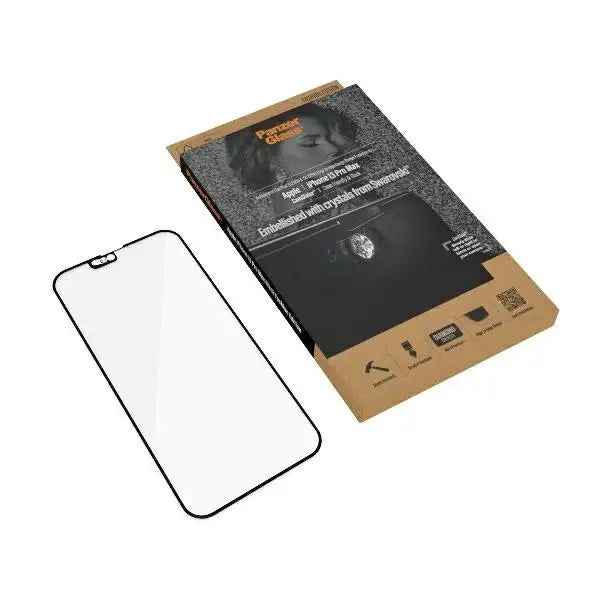 PanzerGlass E2E Microfracture Antibacterial Glass with Camera Cover with Swarovsky Crystal for iPhone 13 Pro Max