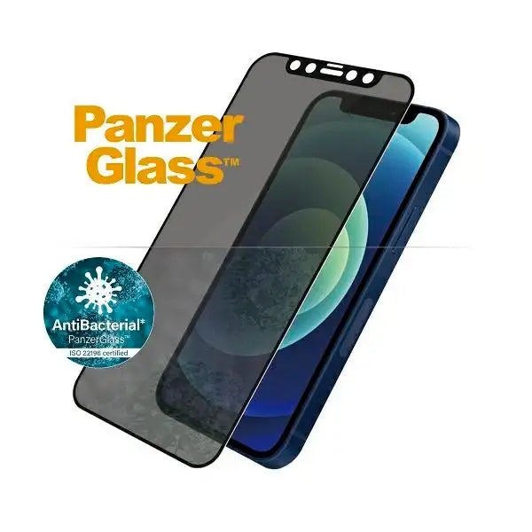 PanzerGlass E2E Super+ Microfracture antibacterial tempered glass for iPhone 12 mini - with black frame - Cell phone