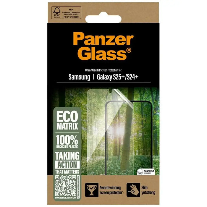 PanzerGlass Eco Matrix Ultra-Wide Fit Tempered Glass for Samsung Galaxy S25+ - Cell phone tempered glass<<<HurtelXML