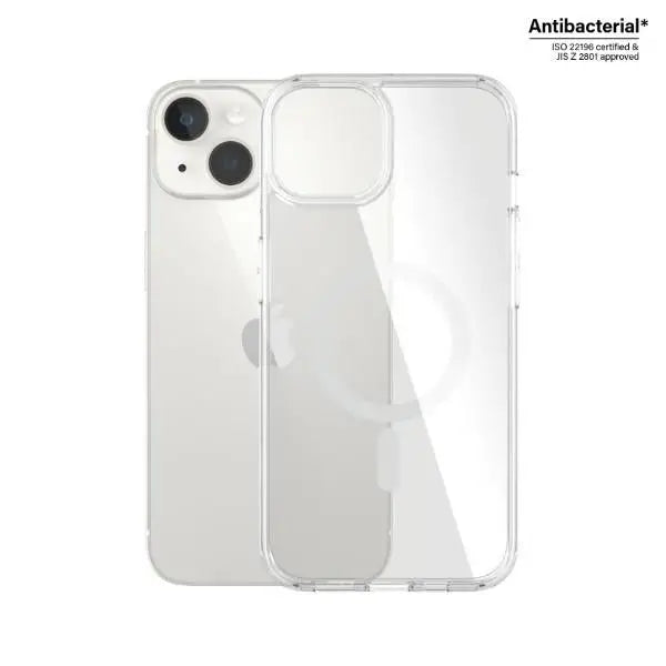 PanzerGlass HardCase with MagSafe Antibacterial Military Grade Certified Case for iPhone 14/15/13 - Transparent - Cell