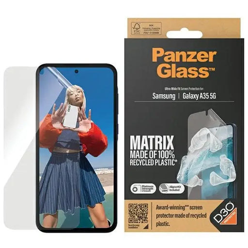 PanzerGlass Matrix Ultra-Wide Fit foil with positioner for Samsung Galaxy A35 5G - Cell phone tempered glass<<<HurtelXML