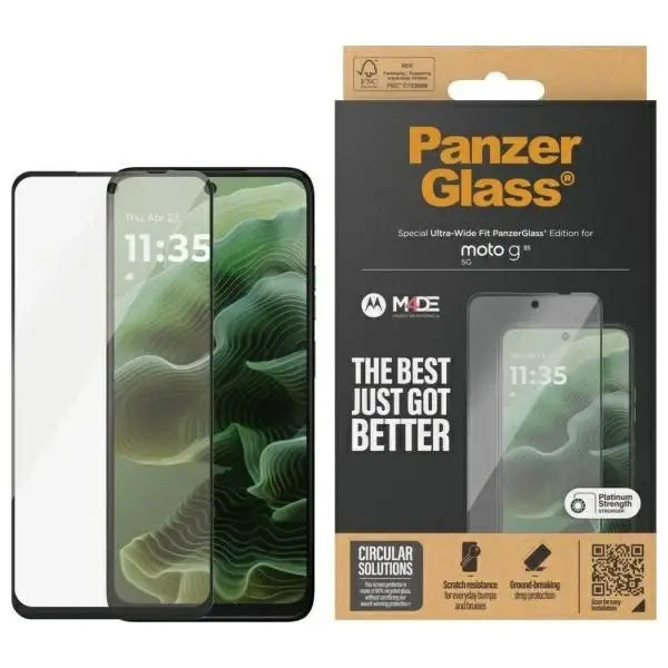 PanzerGlass Screen Protection Ultra-Wide Fit Tempered Glass for Motorola Moto G35 5G - Cell phone tempered
