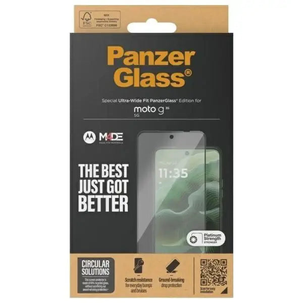 PanzerGlass Screen Protection Ultra-Wide Fit Tempered Glass for Motorola Moto G35 5G - Cell phone tempered