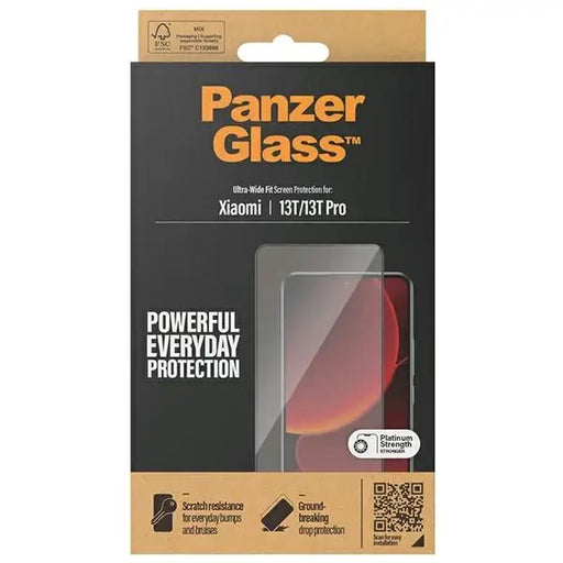 PanzerGlass Ultra-Wide Fit Antibacterial Tempered Glass for Xiaomi 13T / 13T Pro - With Black Frame - Cell phone