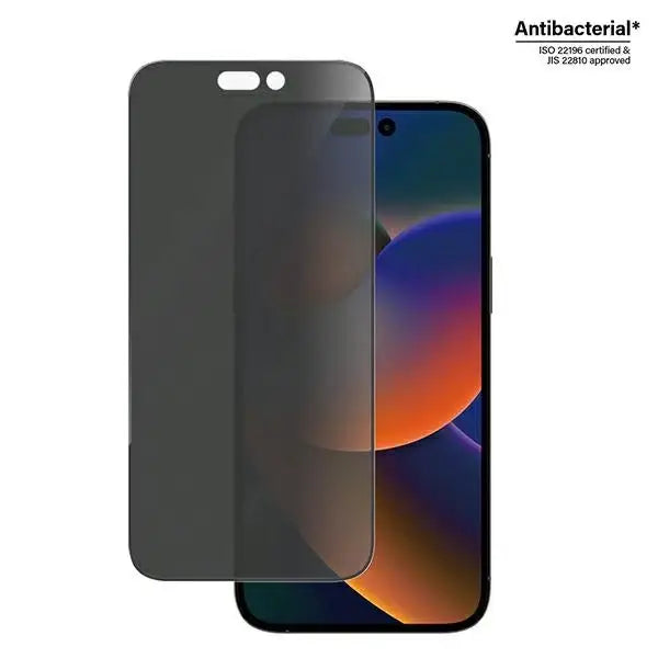PanzerGlass Ultra-Wide Fit Tempered Glass Antibacterial Privacy with Positioner for iPhone 14 Pro Max - Cell phone