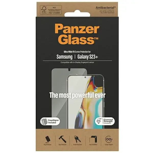 PanzerGlass Ultra-Wide Fit tempered glass with applicator for Samsung Galaxy S23+ - Cell phone tempered