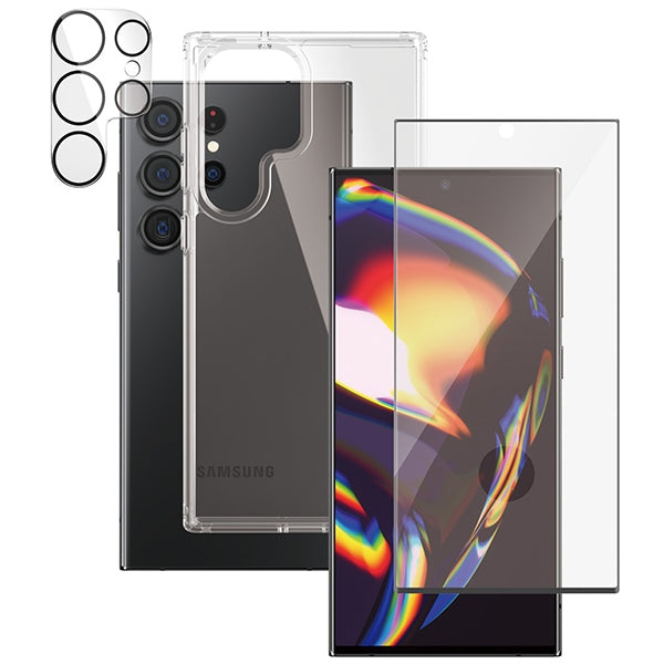 PanzerGlass Bundle 3in1 Transparent Case + Film + Camera Protector for Samsung Galaxy S23 Ultra