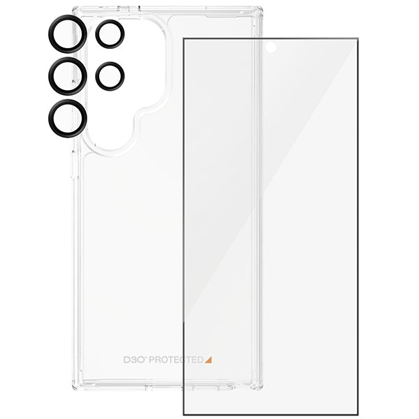 PanzerGlass Bundle 3in1 Transparent Case + Film + Camera Protector for Samsung Galaxy S24 Ultra