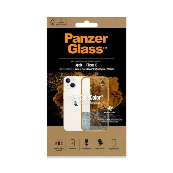 PanzerGlass ClearCase antibacterial case with Military Grade certificate for iPhone 13 / 14 / 15 - transparent yellow