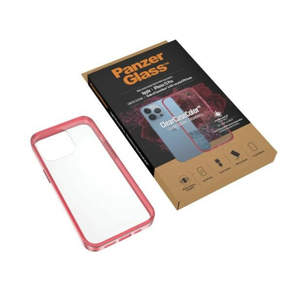 PanzerGlass ClearCase antibacterial Military Grade certified case for iPhone 13 Pro - transparent pink