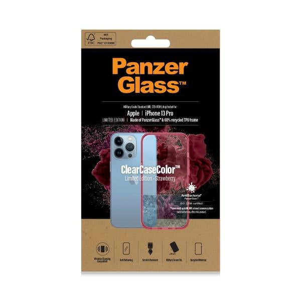 PanzerGlass ClearCase antibacterial Military Grade certified case for iPhone 13 Pro - transparent pink