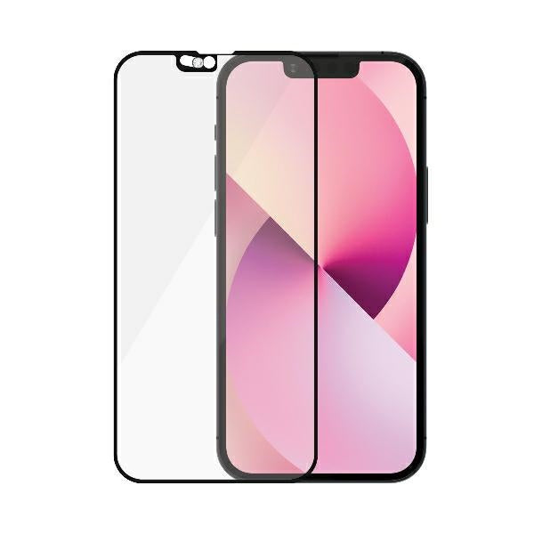 PanzerGlass E2E Microfracture antibacterial glass with camera cover with Swarovsky crystal for iPhone 13 mini - with black frame