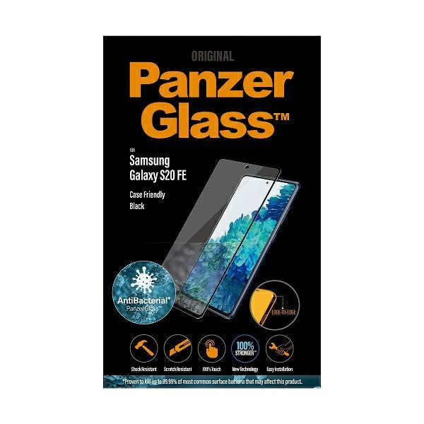 PanzerGlass E2E Microfracture antibacterial glass for Samsung Galaxy S20 FE - with black frame