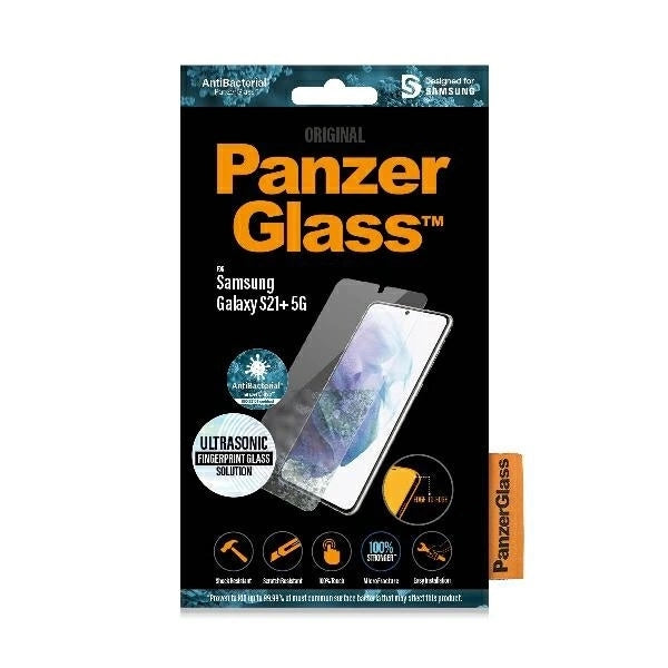 PanzerGlass E2E Microfracture antibacterial glass for Samsung Galaxy S21+ - with black frame
