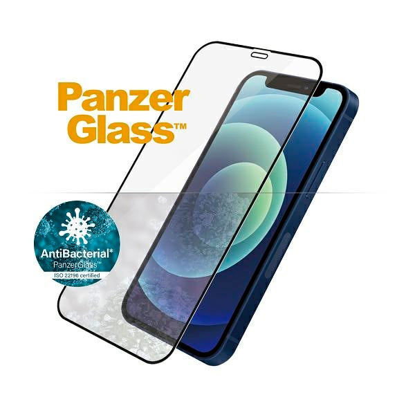 PanzerGlass E2E Super+ Microfracture antibacterial tempered glass for iPhone 12 mini - with black frame