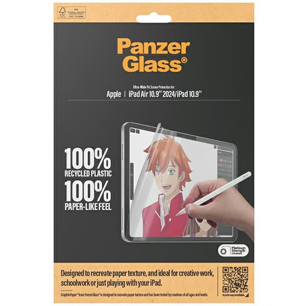 Antibacterial PanzerGlass GraphicPaper foil with a glare filter for iPad Air 13" 2024 / iPad 10.9"