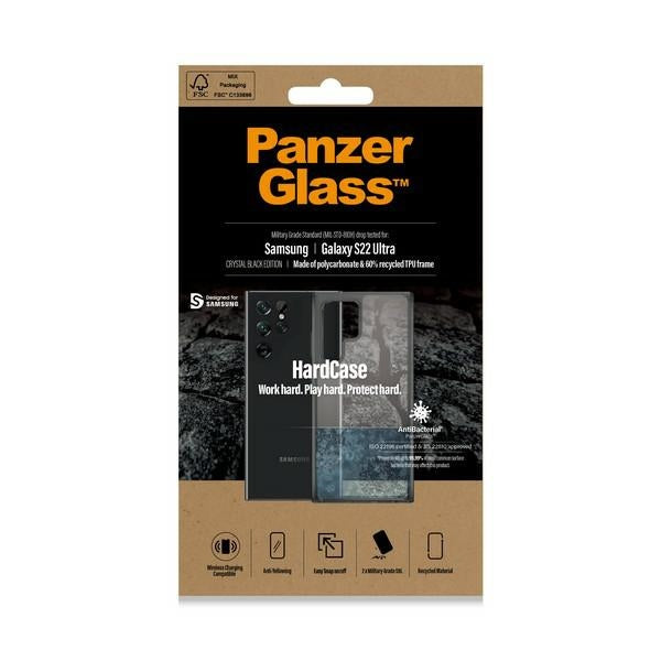PanzerGlass HardCase antibacterial Military Grade certified case for Samsung Galaxy S22 Ultra - transparent