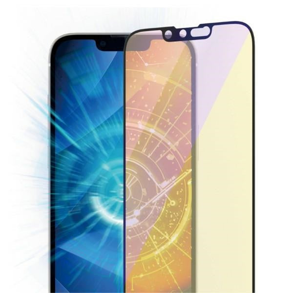 PanzerGlass Ultra-Wide Fit Antibacterial Tempered Glass with Blue Light Filter and Positioner for iPhone 14/13 Pro/13