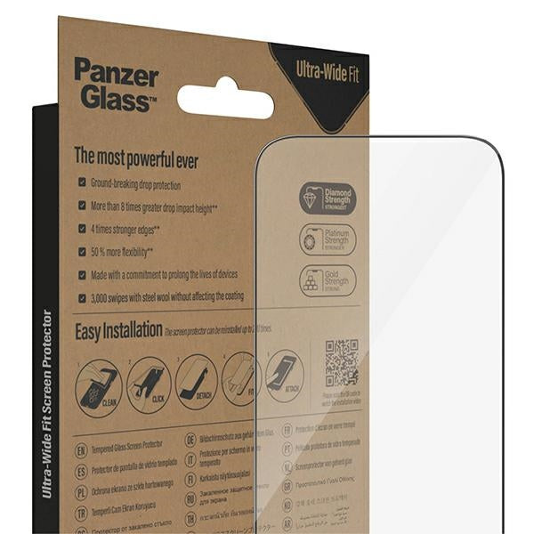PanzerGlass Ultra-Wide Fit Antibacterial Tempered Glass with Positioner for iPhone 14 Pro