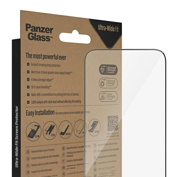 PanzerGlass Ultra-Wide Fit Antibacterial Tempered Glass with Positioner for iPhone 14 Pro Max