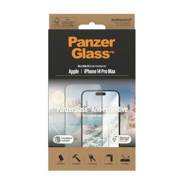 PanzerGlass Ultra-Wide Fit antibacterial tempered glass with glare filter and positioner for iPhone 14 Pro Max