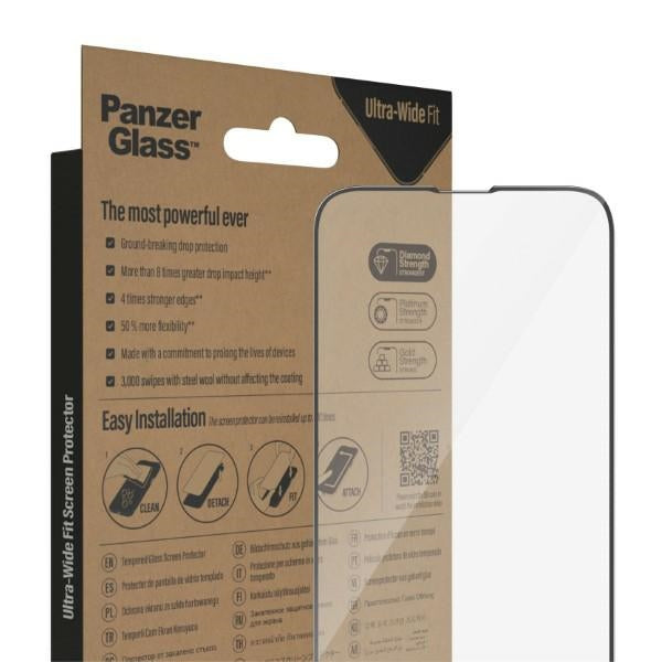PanzerGlass Ultra-Wide Fit Antibacterial Tempered Glass for iPhone 14 Plus / 13 Pro Max
