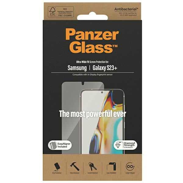 PanzerGlass Ultra-Wide Fit tempered glass with applicator for Samsung Galaxy S23+