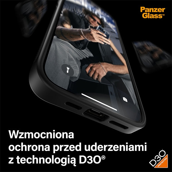 PanzerGlass ClearCase Case for iPhone 15 Pro Max with Military Grade Certification - Transparent and Black