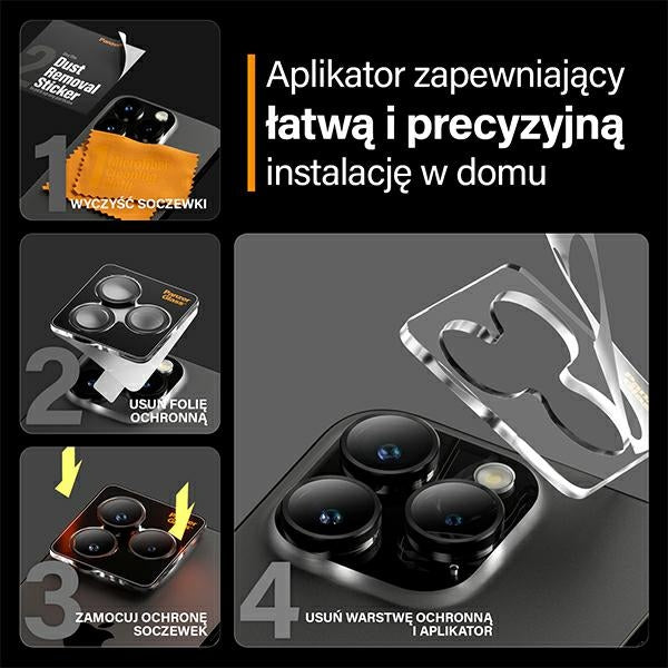 PanzerGlass Hoops Camera Protection for iPhone 15 Pro / 15 Pro Max - with Black Frame