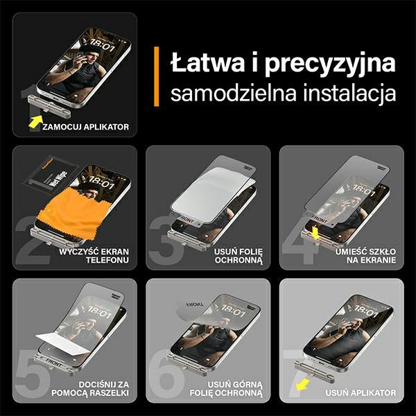 PanzerGlass Matrix Ultra-Wide-Fit hybrid glass for iPhone 15 Pro with positioner