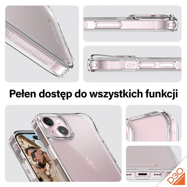 PanzerGlass Privacy Bundle 3in1 transparent case + privacy glass + camera cover for iPhone 15