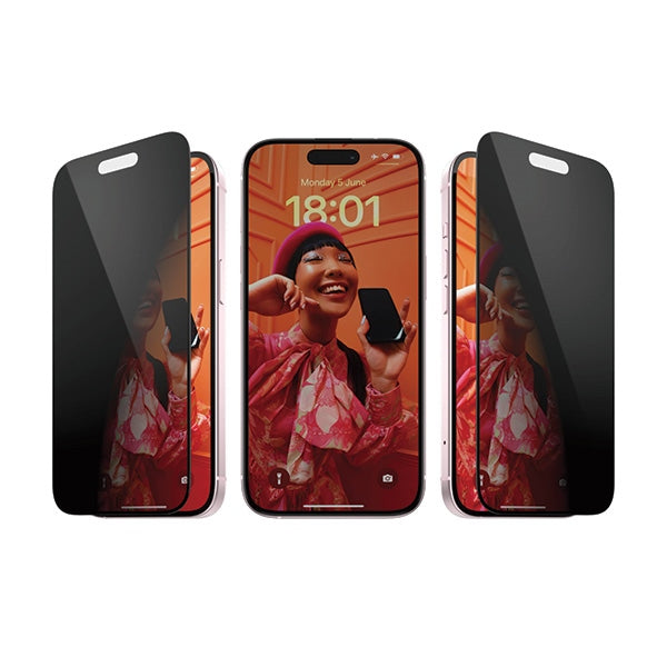 PanzerGlass Privacy Bundle 3in1 Transparent Case + Privacy Glass + Camera Protector for iPhone 15 Pro